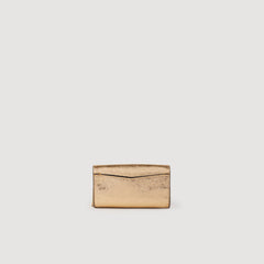 Gold leather clutch bag Gold Sandro Women