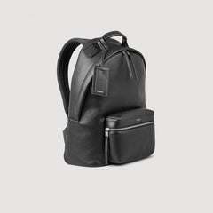 Coated canvas backpack Black Sandro Men