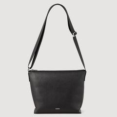 Grained leather satchel Black Sandro Men