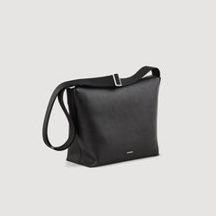 Grained leather satchel Black Sandro Men