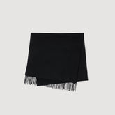Wool and cashmere scarf Black Sandro Men|Women