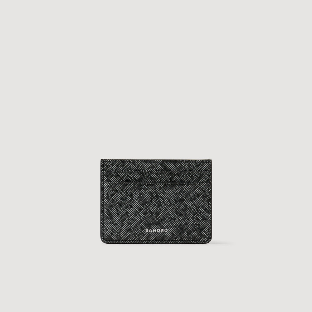 Reconstituted leather cardholder Graphites Sandro Men