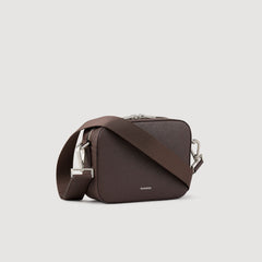 Small reconstituted leather bag Chocolate Sandro Men