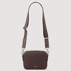 Small reconstituted leather bag Chocolate Sandro Men