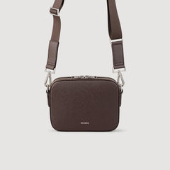 Small reconstituted leather bag Chocolate Sandro Men