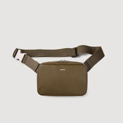 Small reconstitued leather bag Olive Green. Sandro Men