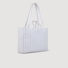 Striped canvas tote bag Blue / Ecru Sandro Women