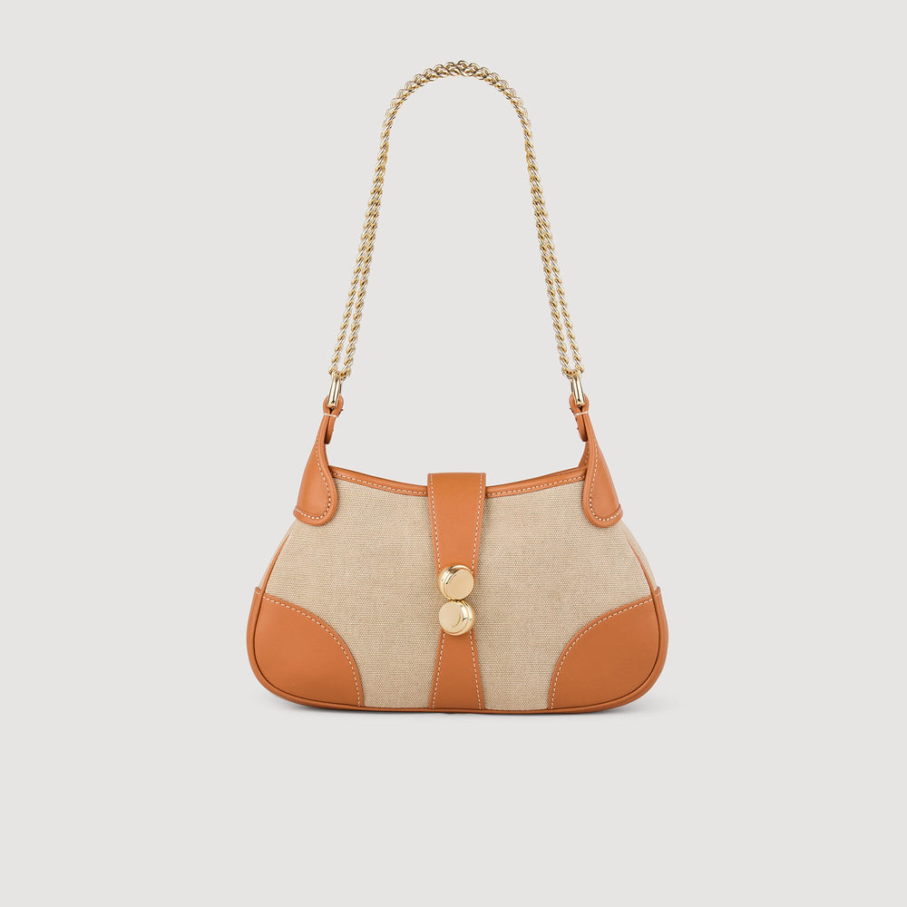 Janet canvas and leather bag Beige Sandro Women