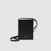 Leather shoulder bag Black Sandro Men
