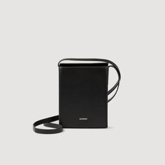Leather shoulder bag Black Sandro Men