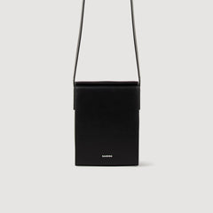 Leather shoulder bag Black Sandro Men