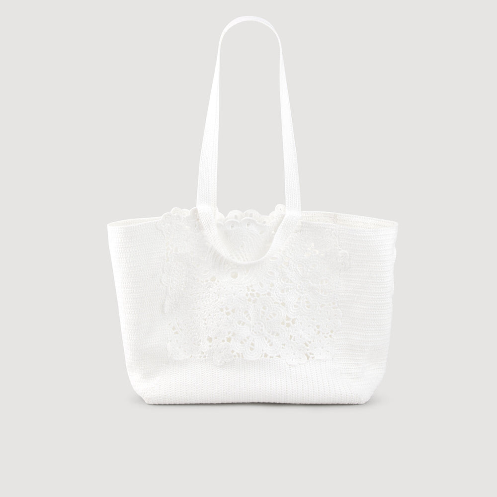Crochet tote bag Ecru Sandro Women