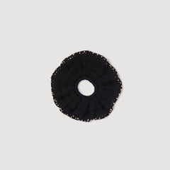 Beaded crochet scrunchie Black Sandro Women