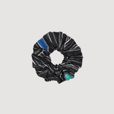 Striped silk scrunchie Black Sandro Women