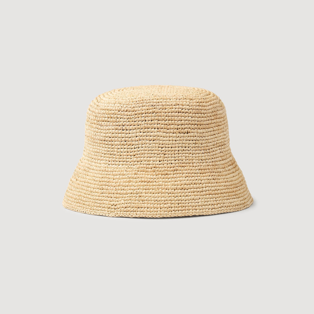 Raffia bucket hat Natural Sandro Women|Men
