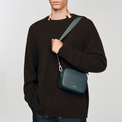 Small reconstituted leather bag Steel Sandro Men