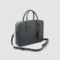 Reconstituted leather briefcase Steel Sandro Men