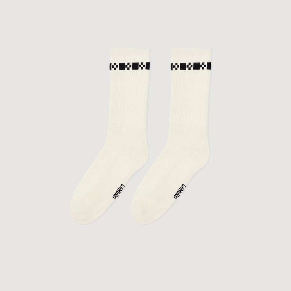 Cross signature embroidered socks Off White Sandro Men