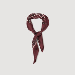 Silk bandana print scarf Bordeaux Sandro Women