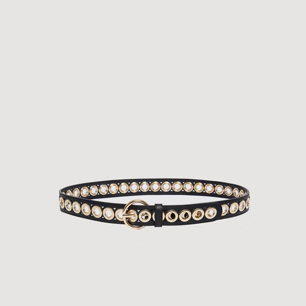 Belt with round buckle and eyelets Black Sandro Women