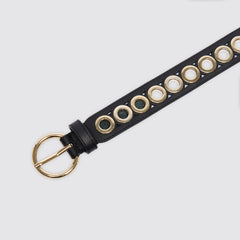 Belt with round buckle and eyelets Black Sandro Women