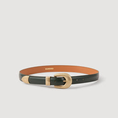 Leather belt Bottle Green Sandro Women