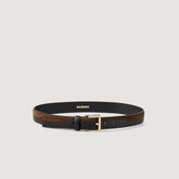 Two-tone leather belt Brown / Black Sandro Women
