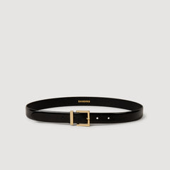 Smooth leather belt Black Sandro Women