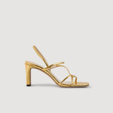 Embossed leather sandals Gold Sandro Women