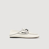 Leather boat shoe loafers White Sandro Women
