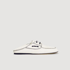 Leather boat shoe loafers White Sandro Women