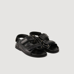 Leather sandals Black Sandro Women