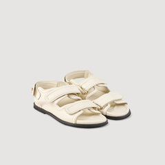 Plain leather lambskin sandals Vanilla Sandro Women