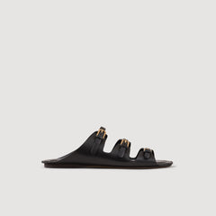 Leather sandals Black Sandro Women