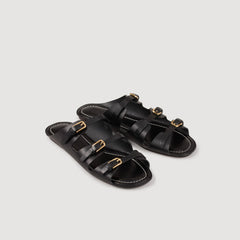 Leather sandals Black Sandro Women