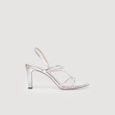 Leather sandals with a wide heel Silver Sandro Women