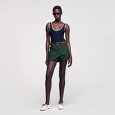 Knit bodysuit Navy Blue Sandro Women