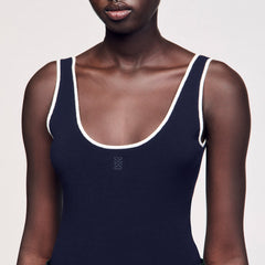 Knit bodysuit Navy Blue Sandro Women