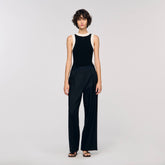 Two-tone knit bodysuit Black Sandro Women