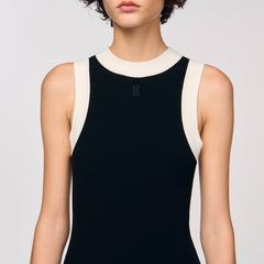 Two-tone knit bodysuit Black Sandro Women