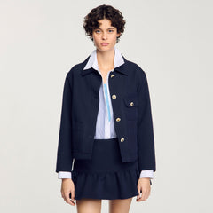 Jacket with officer buttons Navy Blue Sandro Women