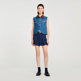 Sleeveless denim jacket Blue Jean Sandro Women