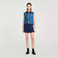 Sleeveless denim jacket Blue Jean Sandro Women