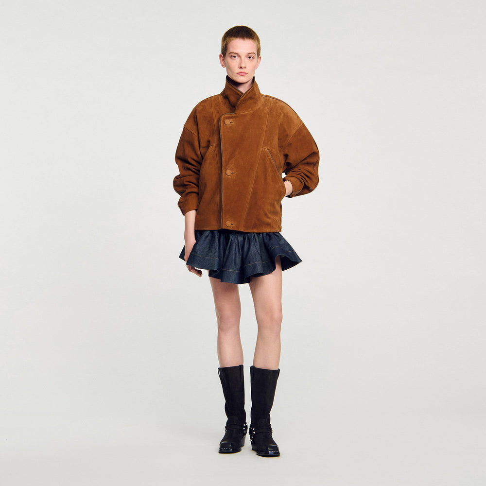 Oversized suede jacket Brown Sandro Women