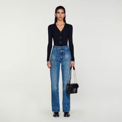 Cardigan in certified viscose Black Sandro Women