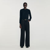 Ruffled cardigan Black Sandro Women