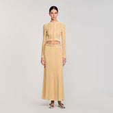 Pointelle knit cardigan Gold Sandro Women