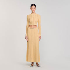 Pointelle knit cardigan Gold Sandro Women