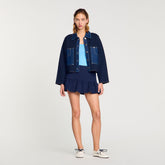 Denim detail cardigan Navy Blue Sandro Women