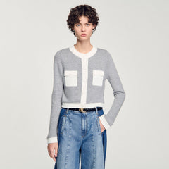Two-tone cardigan Grey Sandro Women